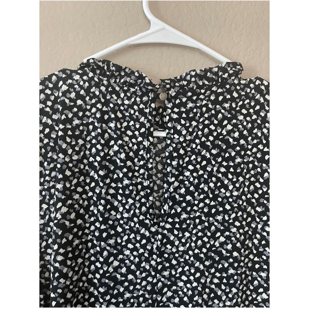 Rielle Ruffle Mock Neck Mini Tent Black Grey White Party Dress Size XL - NWT - Picture 10 of 13